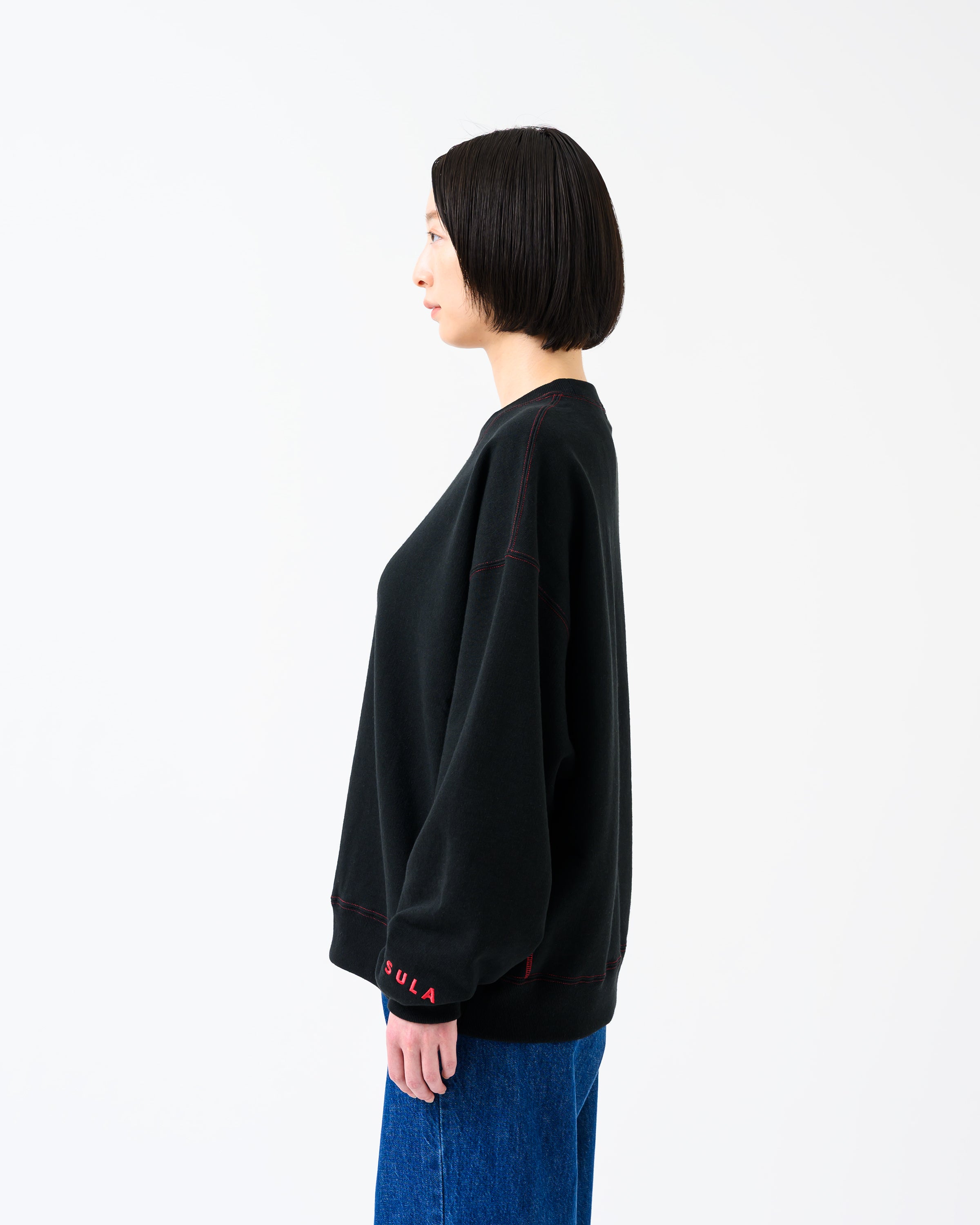 Stitched sweatshirt / Black