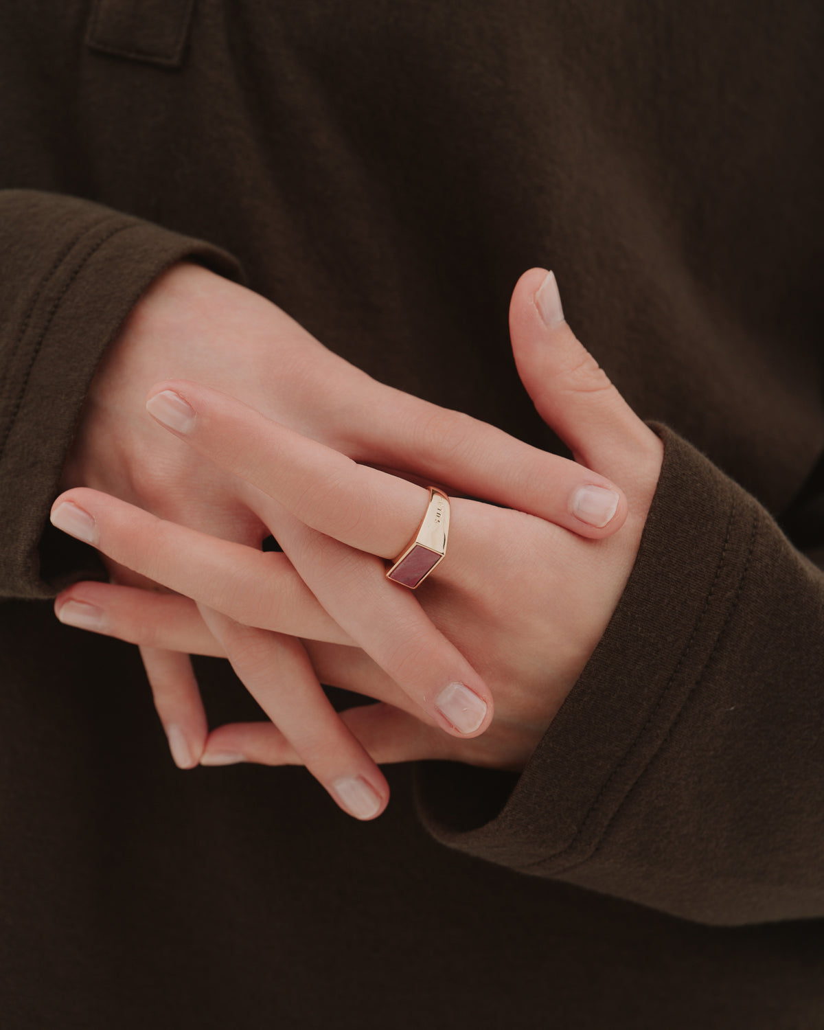 Gold Pink Stone Ring