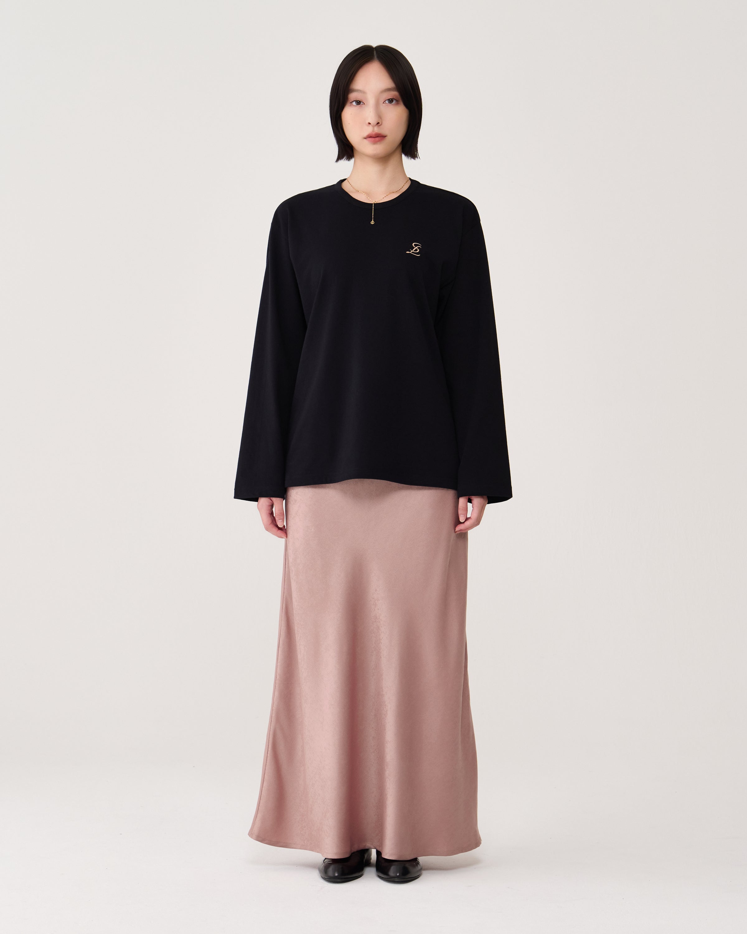 Drapey long skirt / Dusty pink