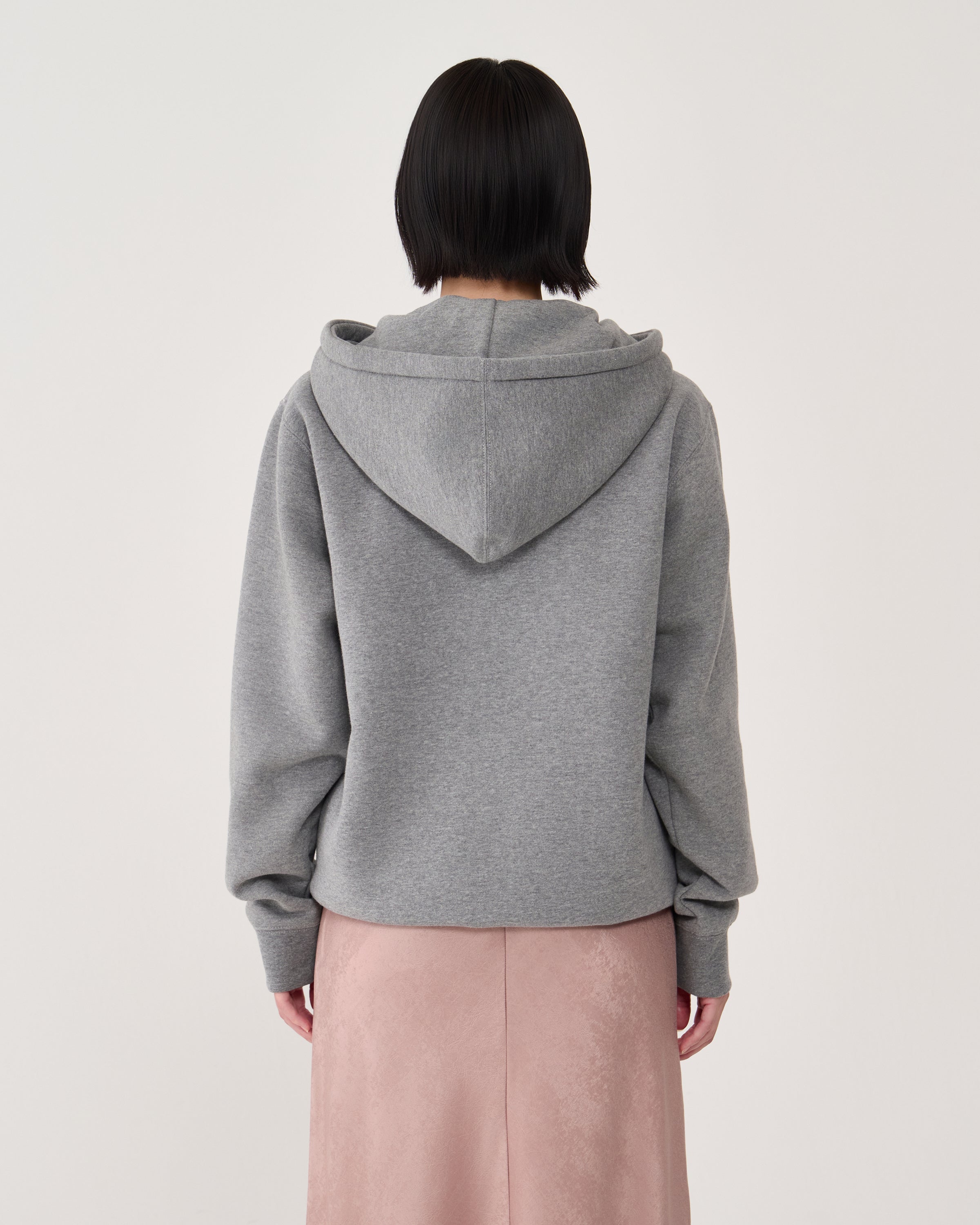 Logo zip-up hoodie / Heather Gray