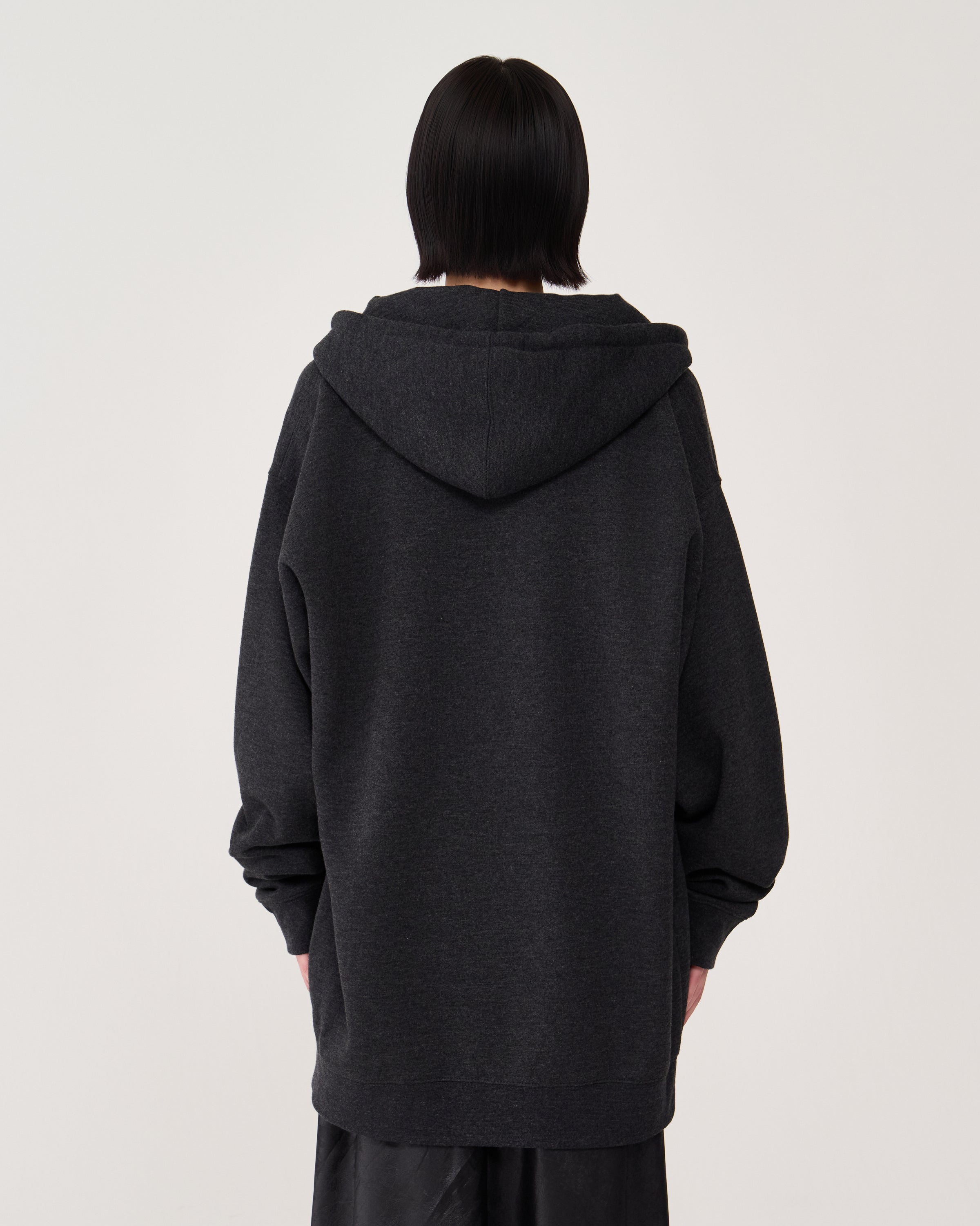 Logo zip-up hoodie / Heather Charcoal
