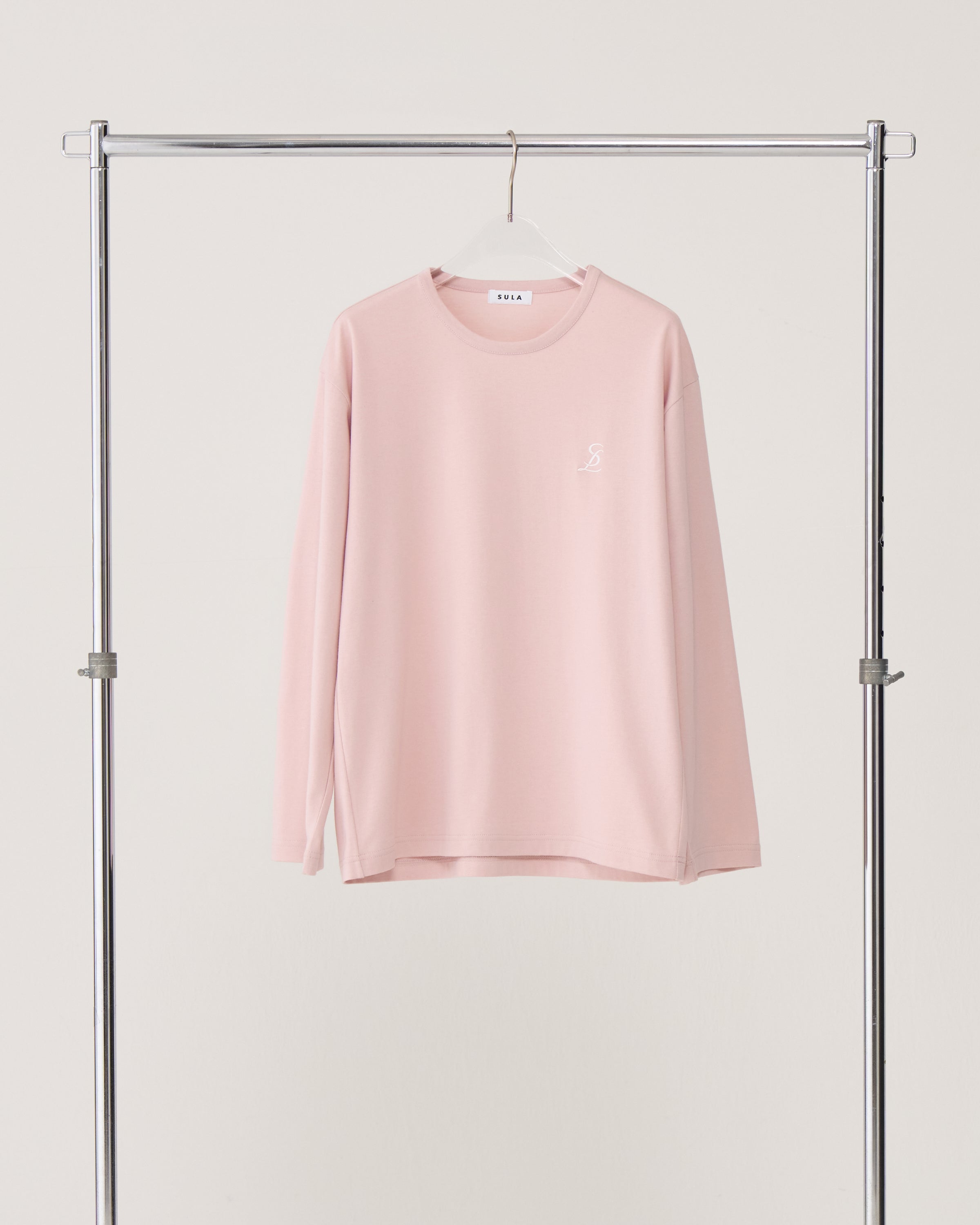 Long sleeve logo T-shirt / Smoky pink