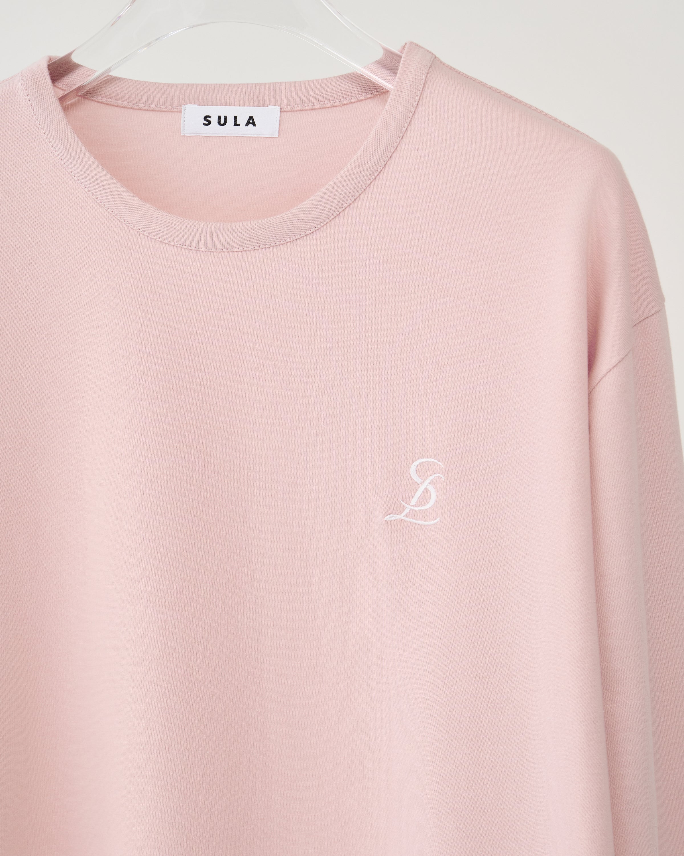 Long sleeve logo T-shirt / Smoky pink