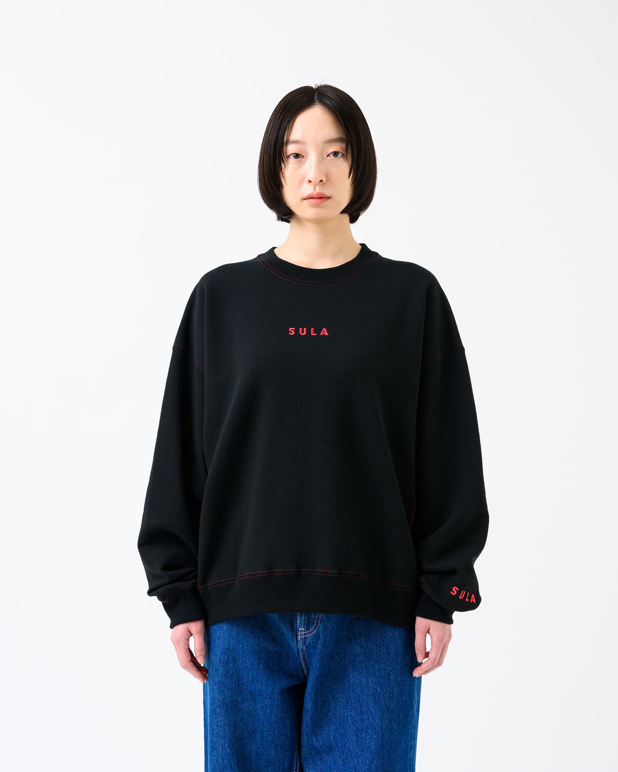 Stitched sweatshirt / Black