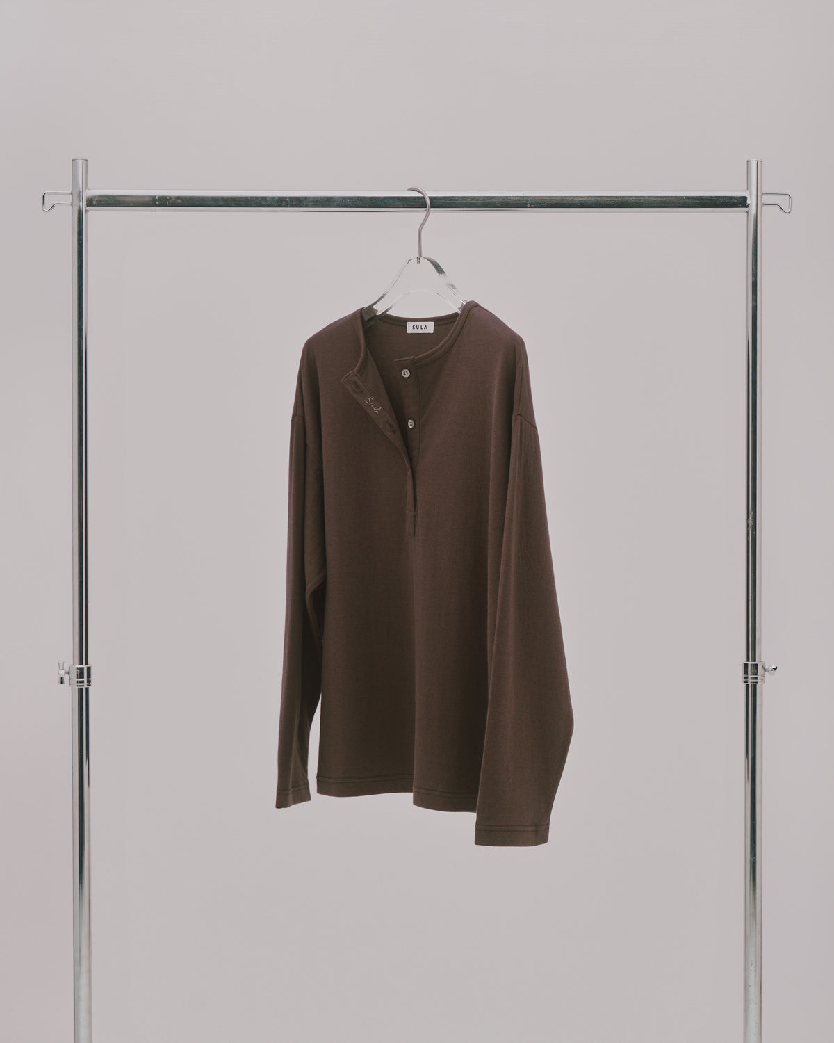 Soft Henley Top / Brown