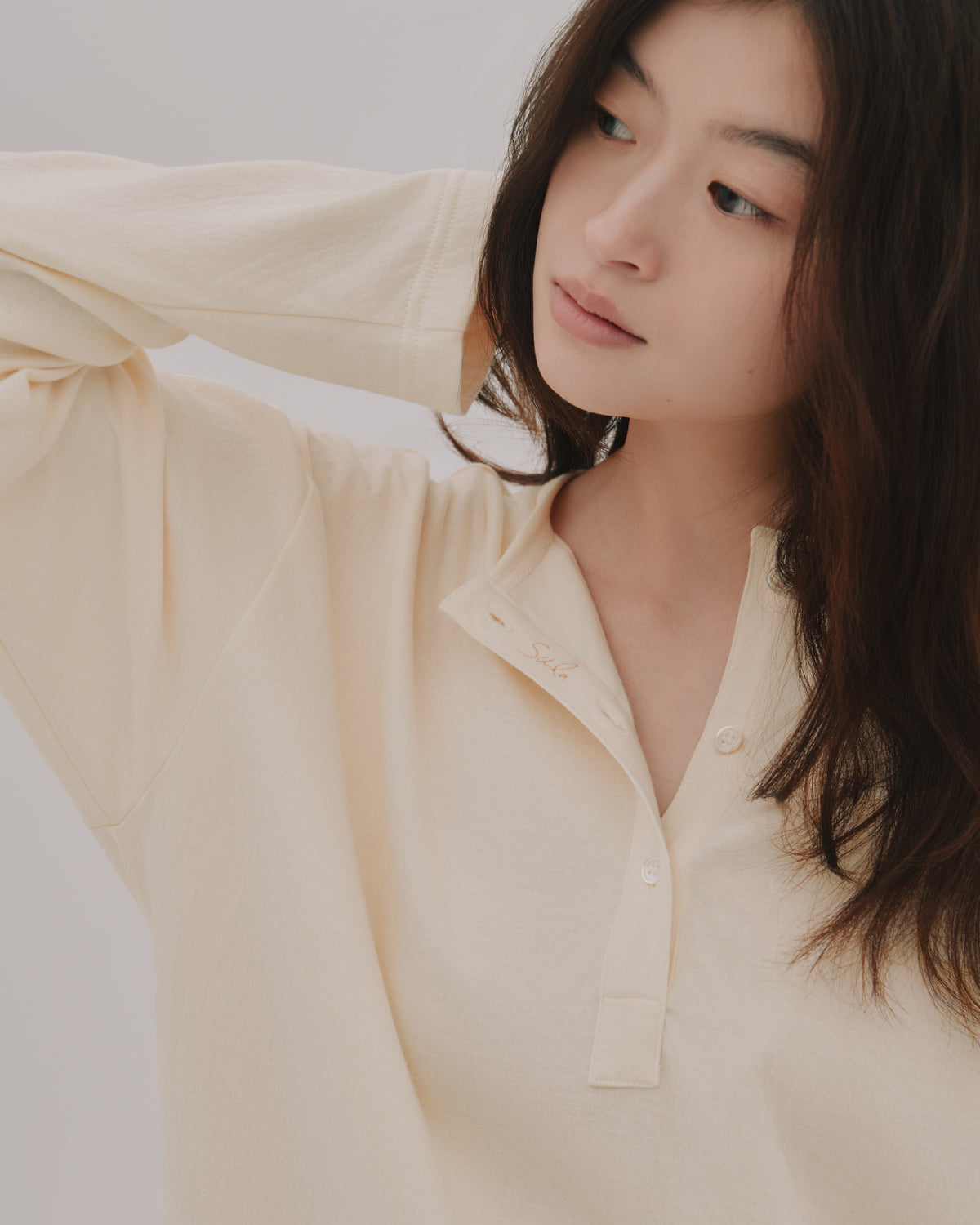 Soft Henley Top / Ecru