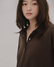 Soft Henley Top / Brown