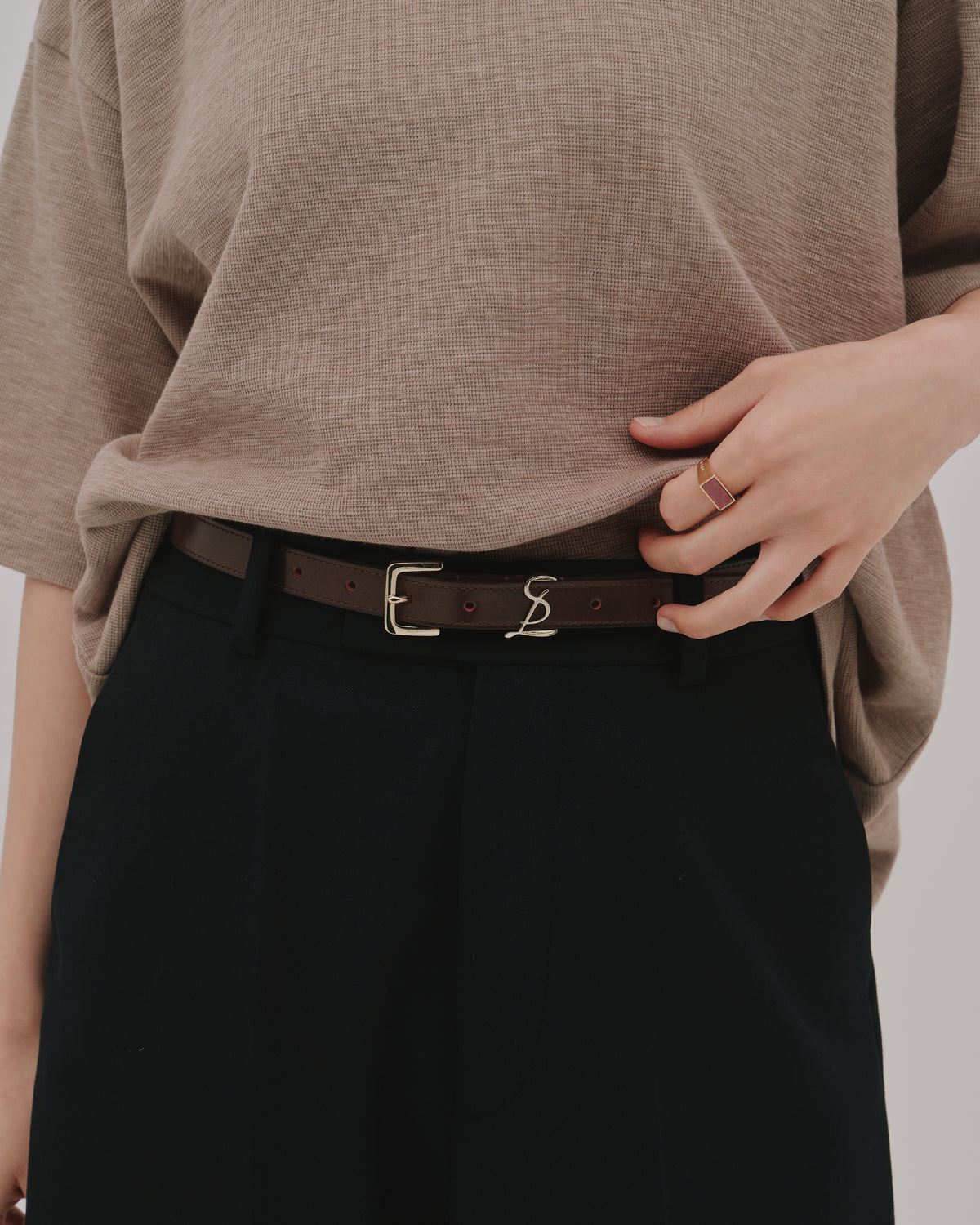 Logo Leather Belt