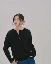 Soft Henley Top / Black