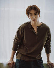 Soft Henley Top / Brown