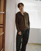Soft Henley Top / Brown