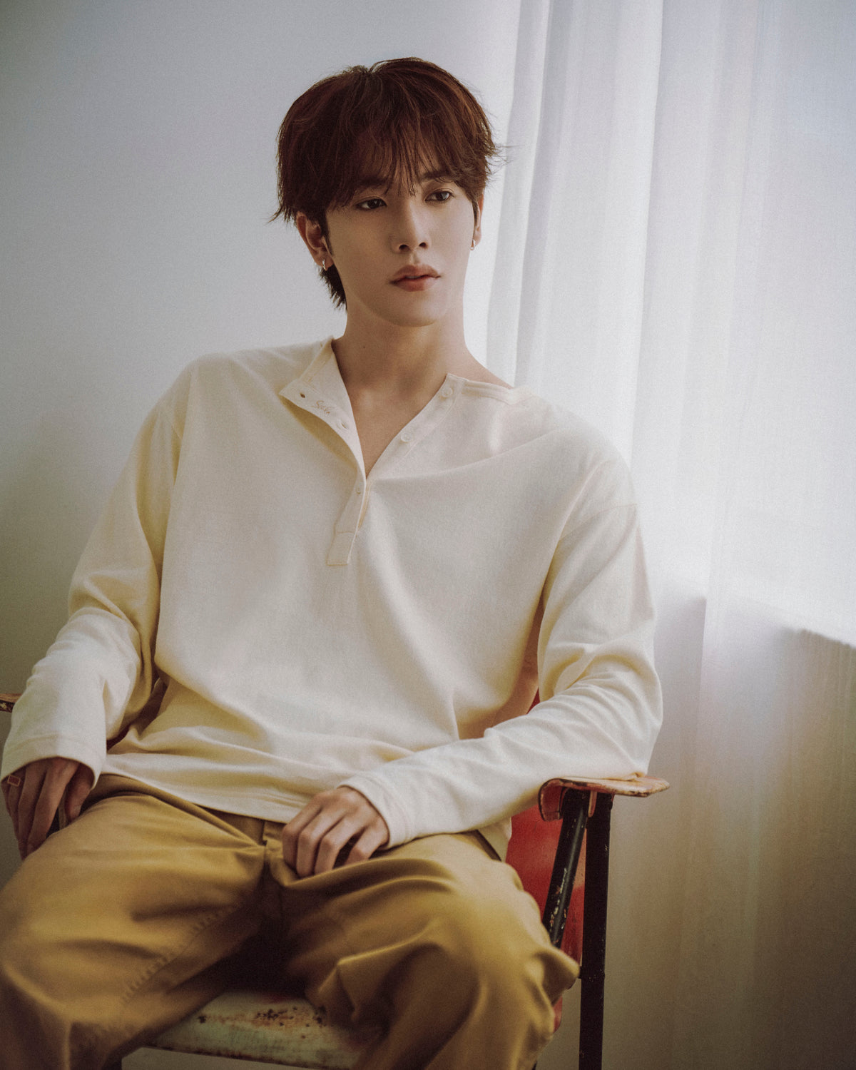 Soft Henley Top / Ecru