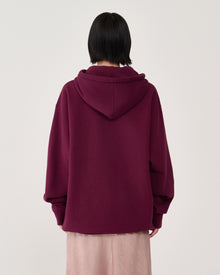Logo zip-up hoodie / Bordeaux