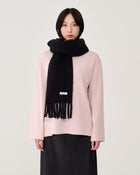 Fringe scarf / Black