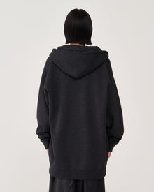 Logo zip-up hoodie / Heather Charcoal