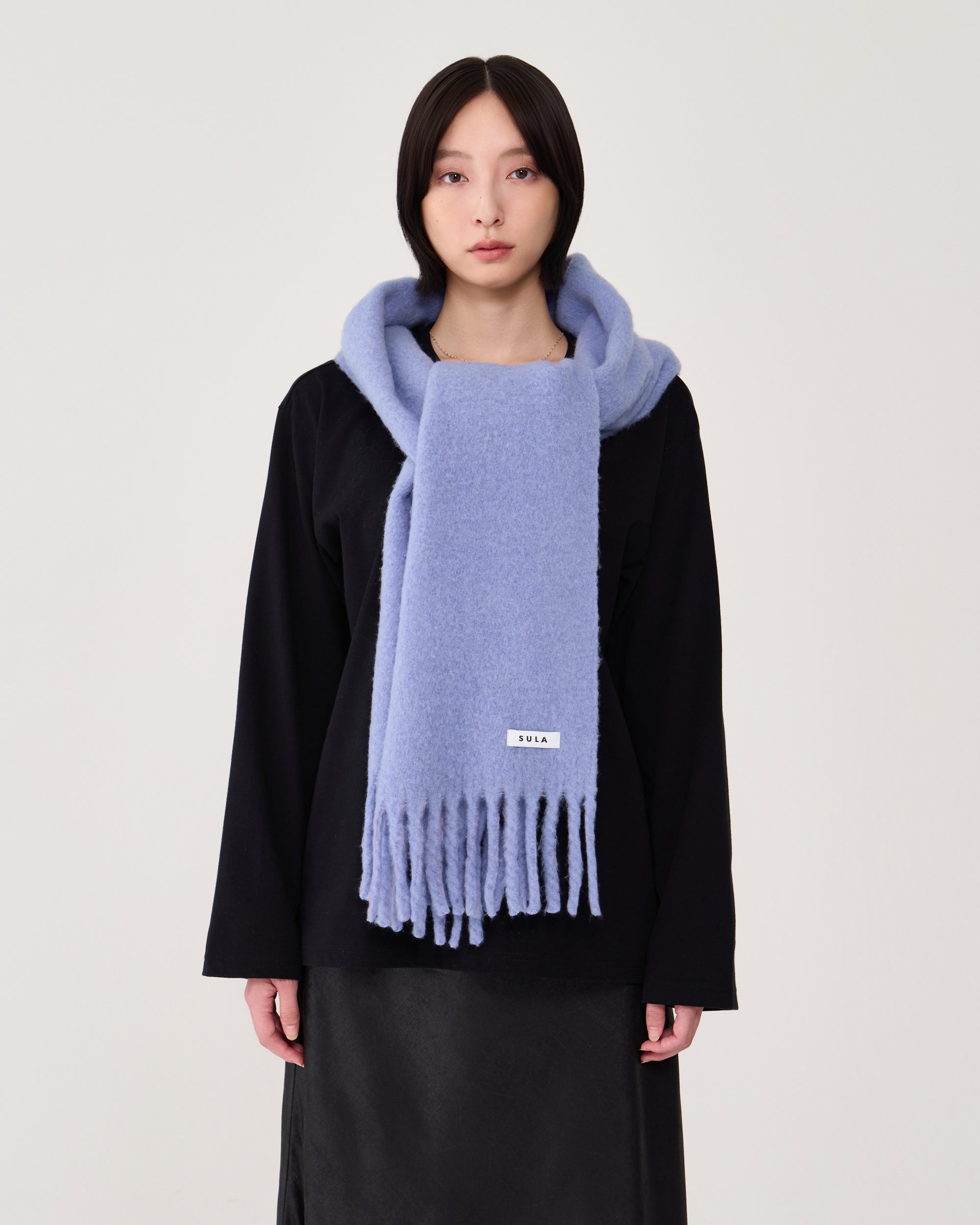 Fringe scarf / Blue