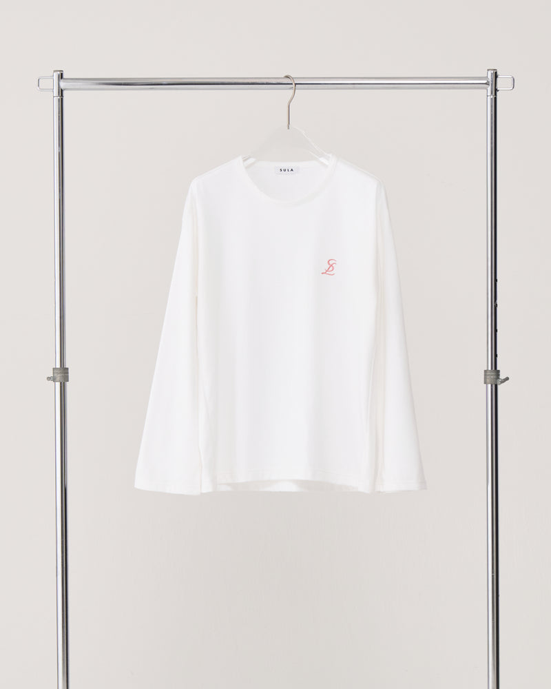 Long sleeve logo T-shirt / White