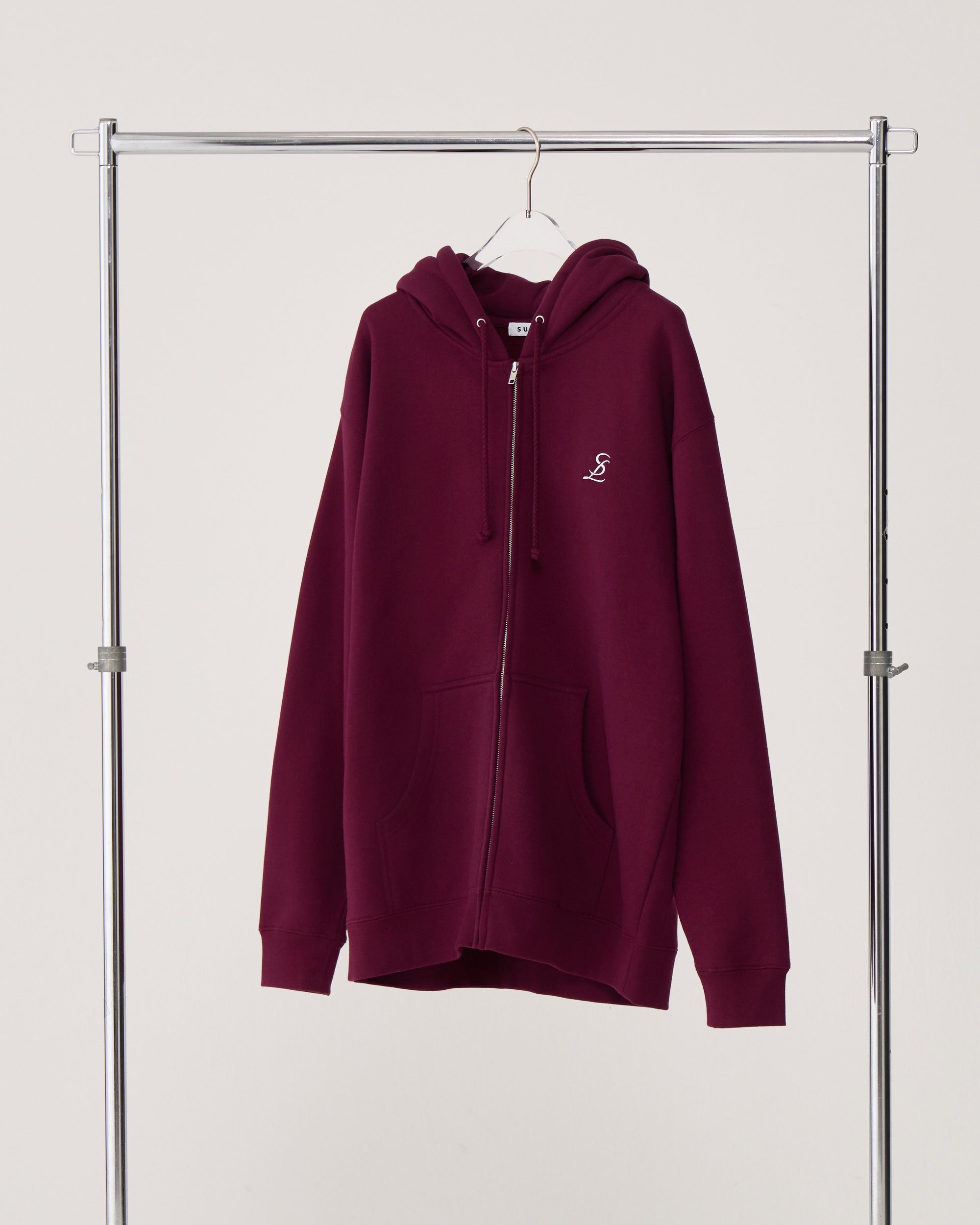 Logo zip-up hoodie / Bordeaux