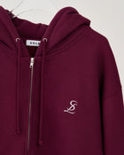 Logo zip-up hoodie / Bordeaux