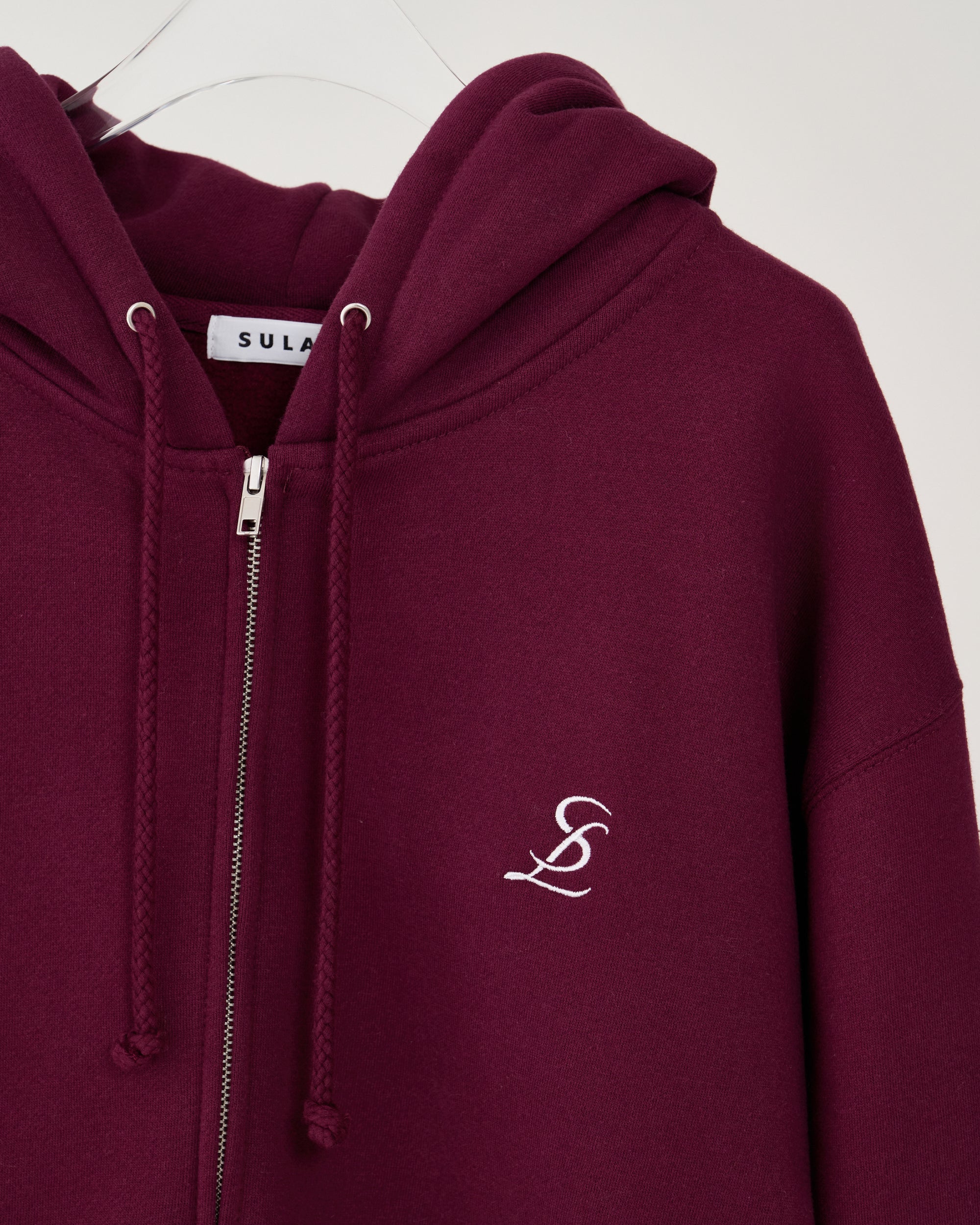Logo zip-up hoodie / Bordeaux