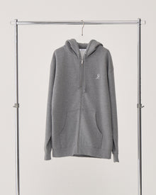 Logo zip-up hoodie / Heather Gray