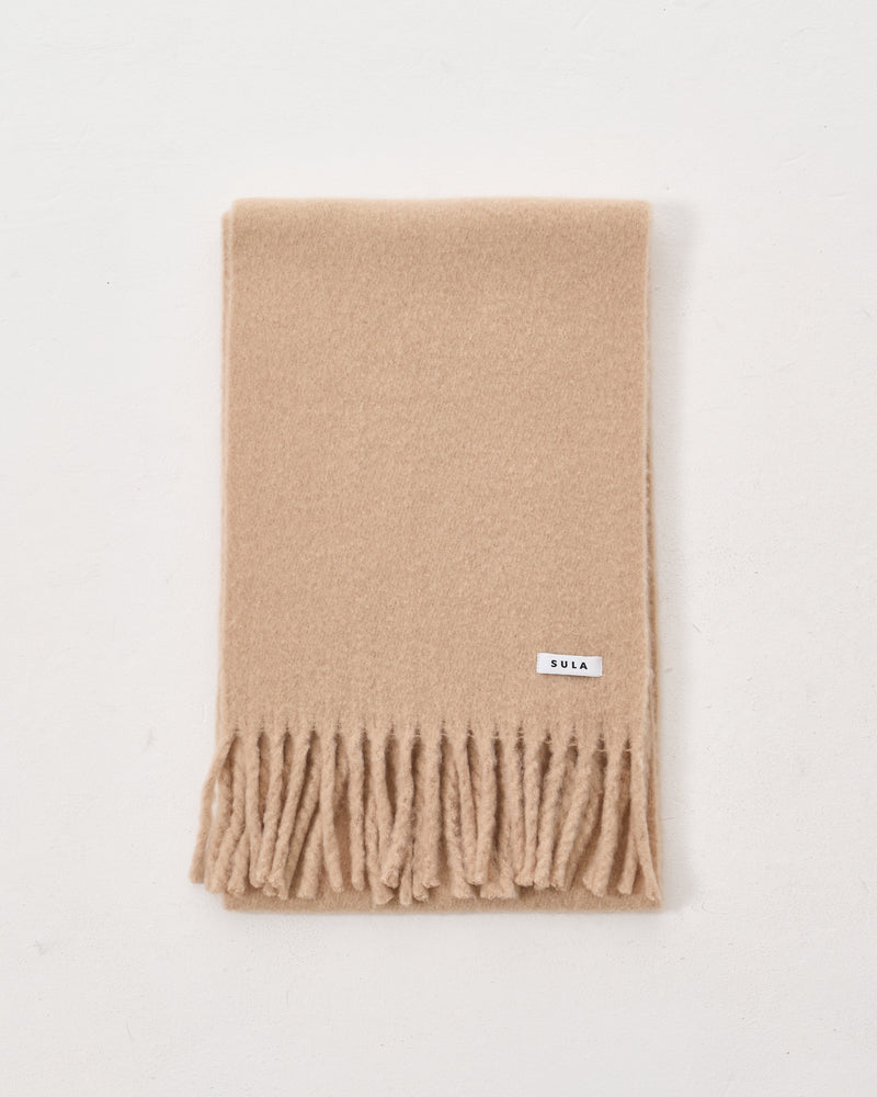 Fringe scarf / Beige