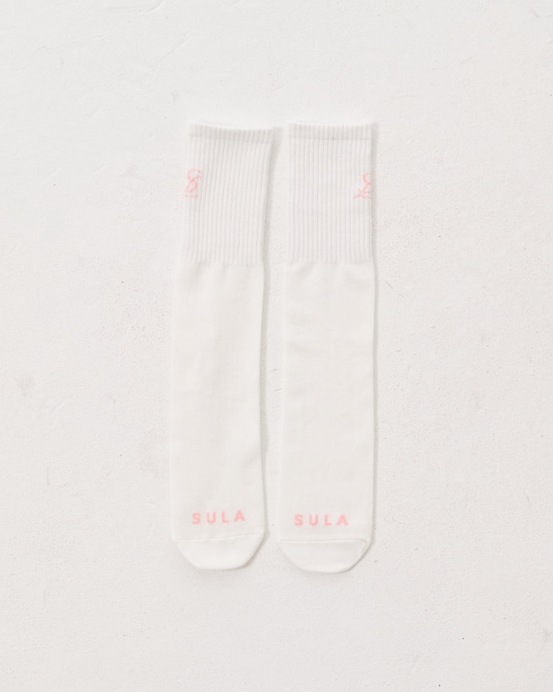 Logo tube socks / White