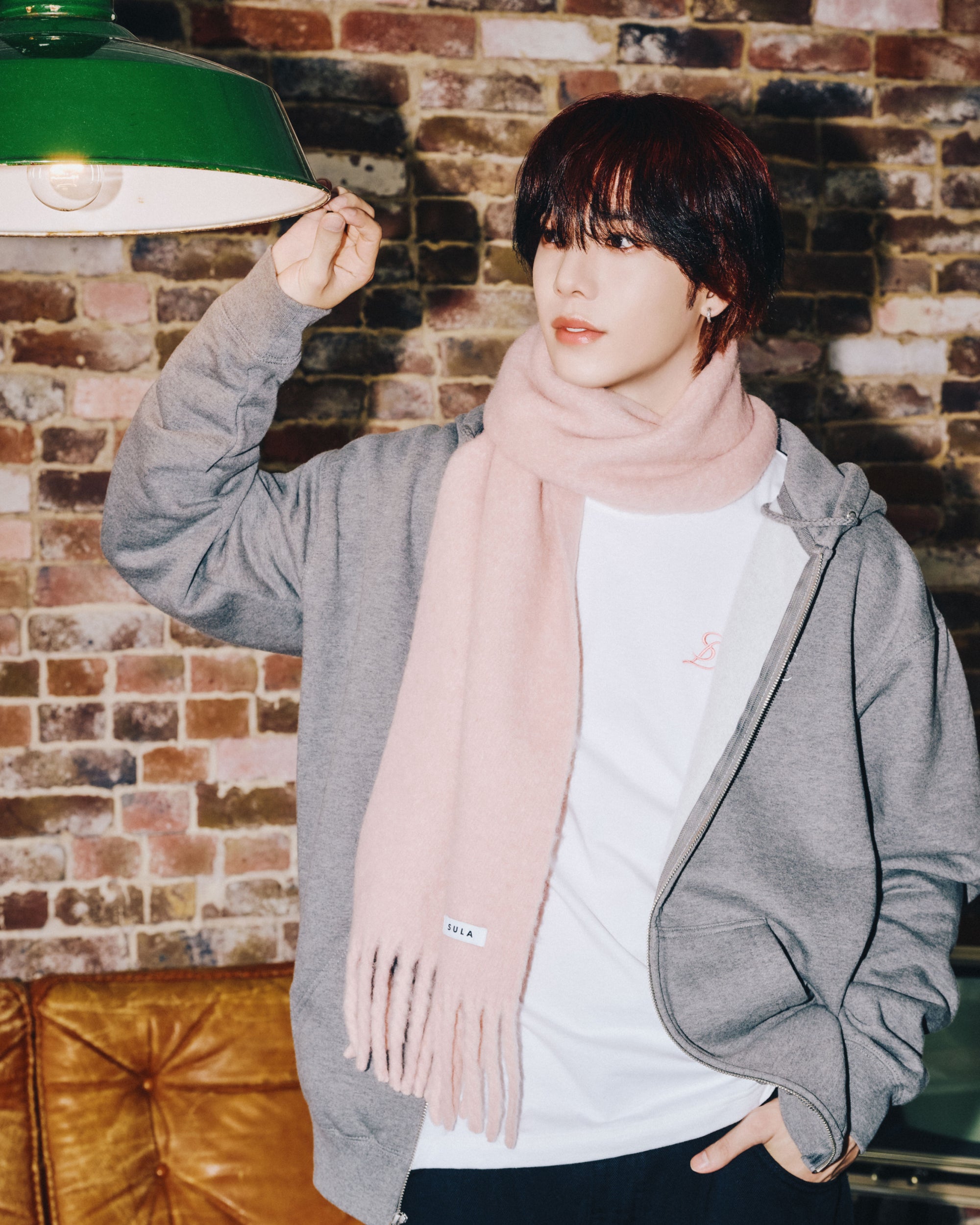 Fringe scarf / Pink