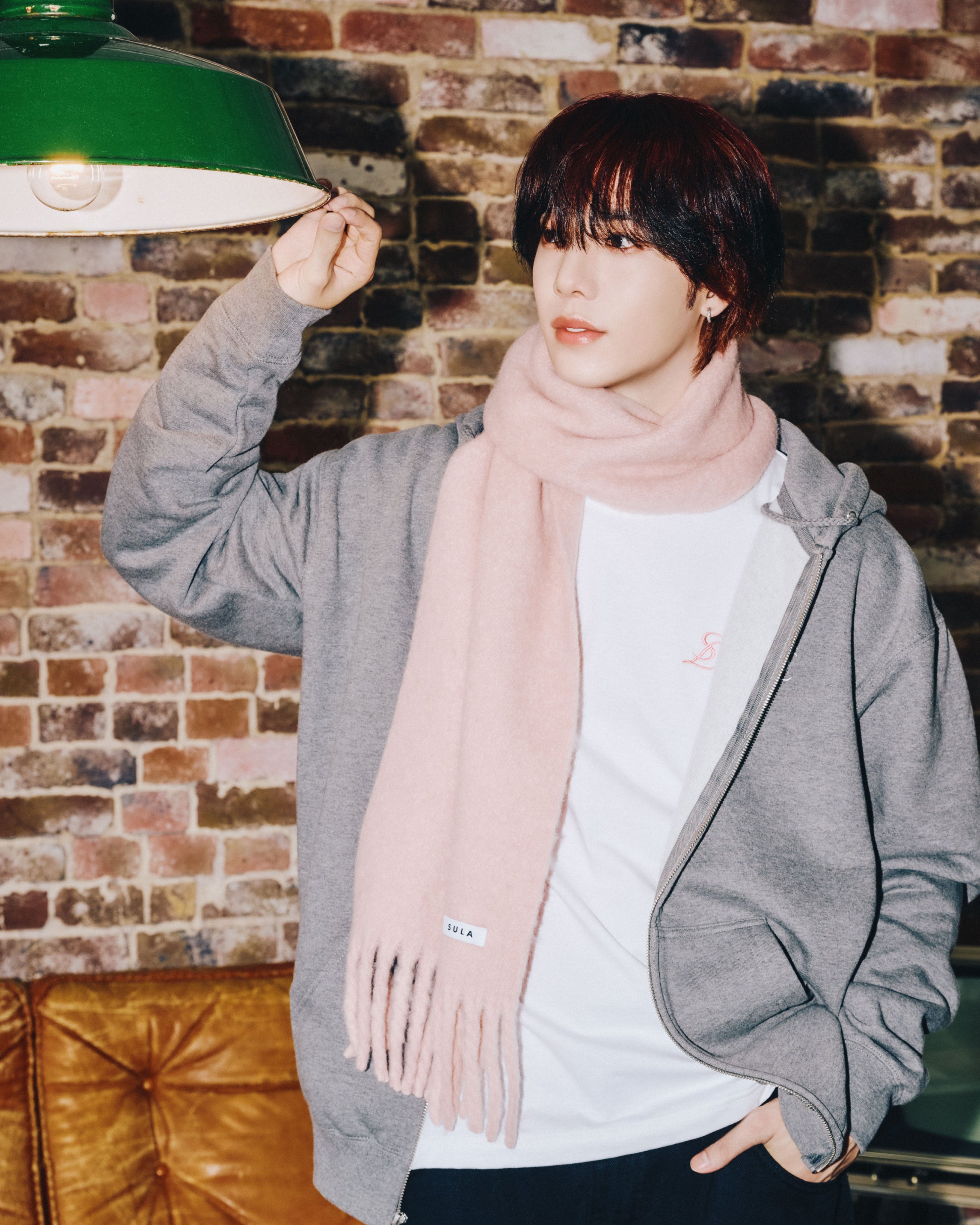 Fringe scarf / Pink