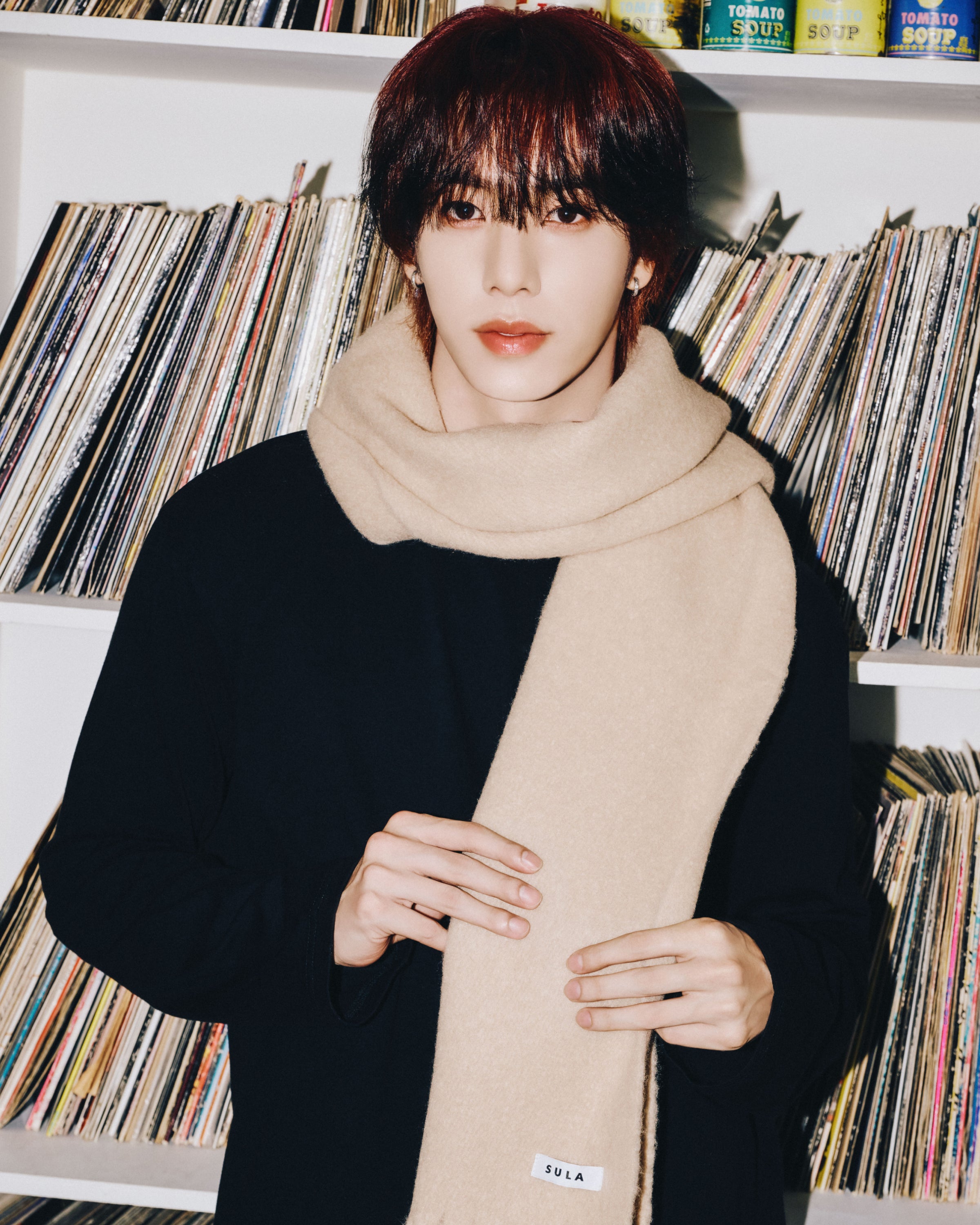 Fringe scarf / Beige