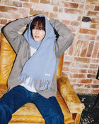 Fringe scarf / Blue