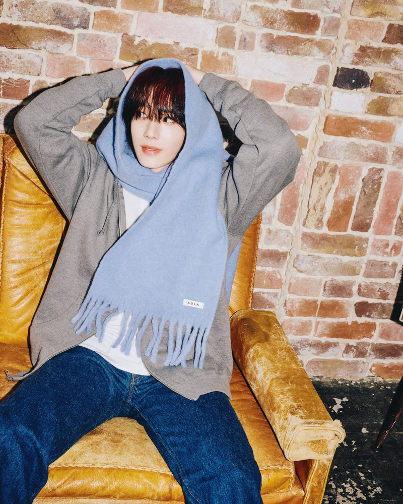 Fringe scarf / Blue