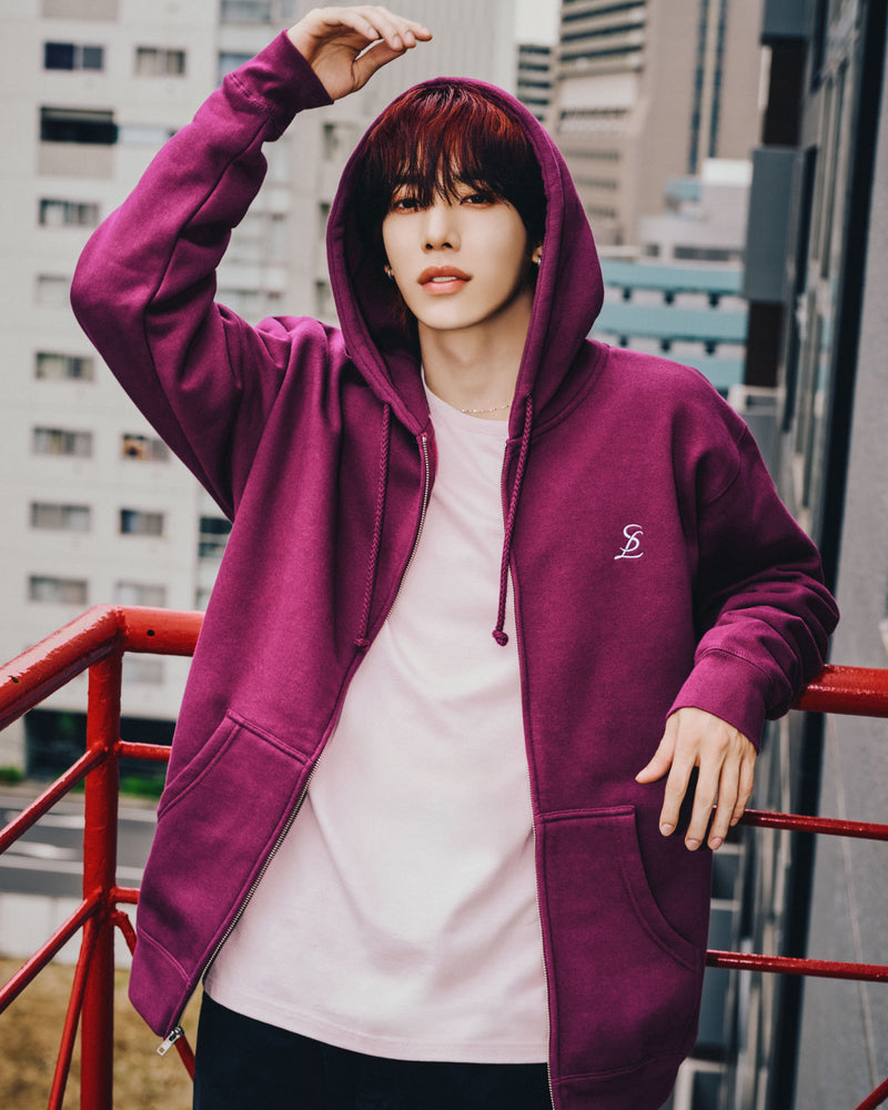 Logo zip-up hoodie / Bordeaux