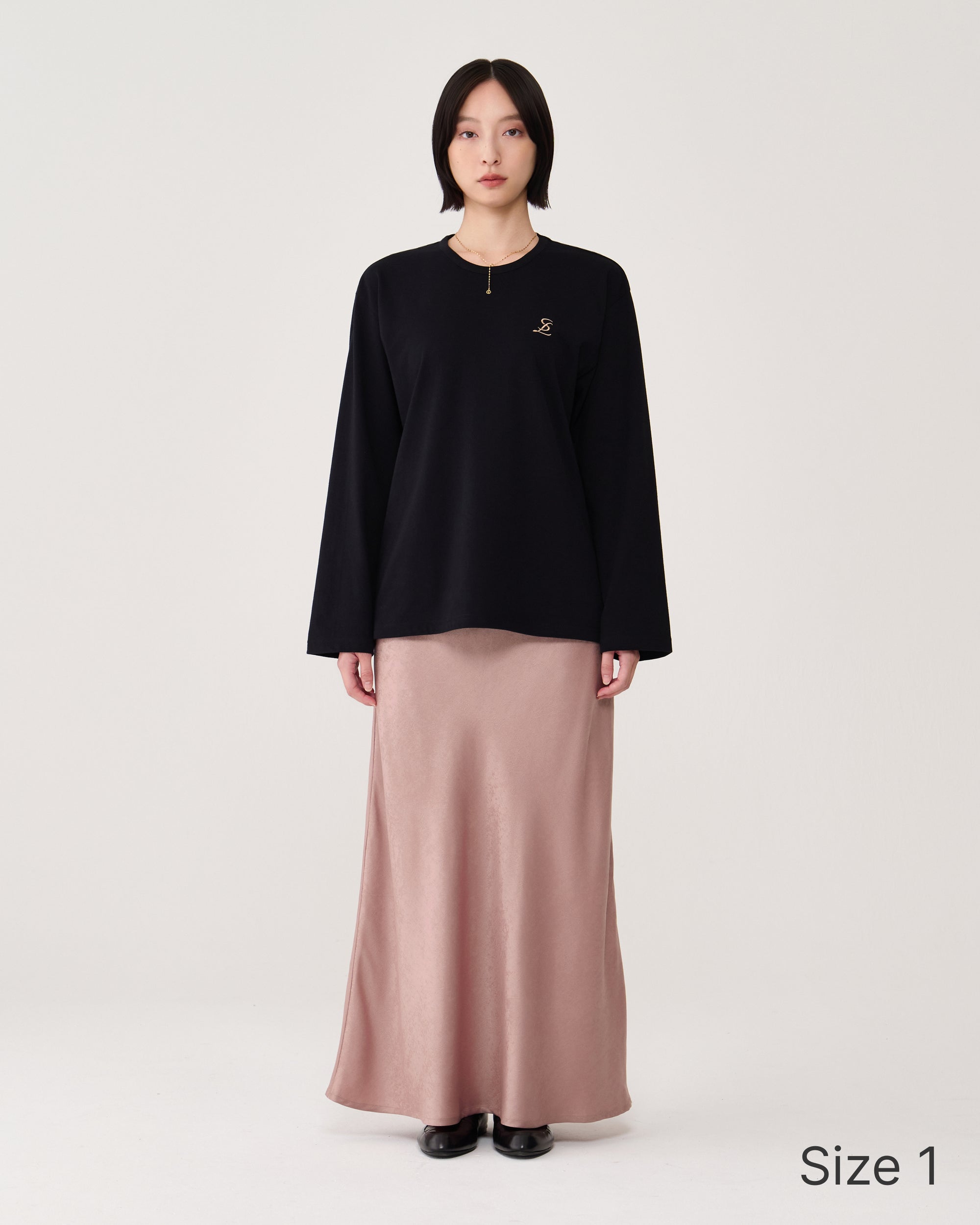 Drapey long skirt / Dusty pink